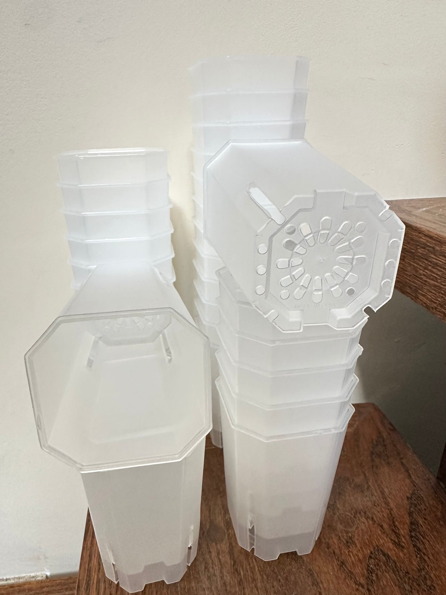 Transparent Square Pot 3”x4”Tall