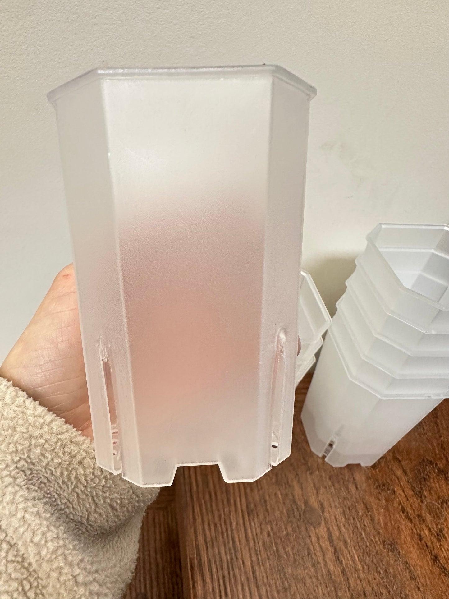 Transparent Square Pot 3”x4”Tall