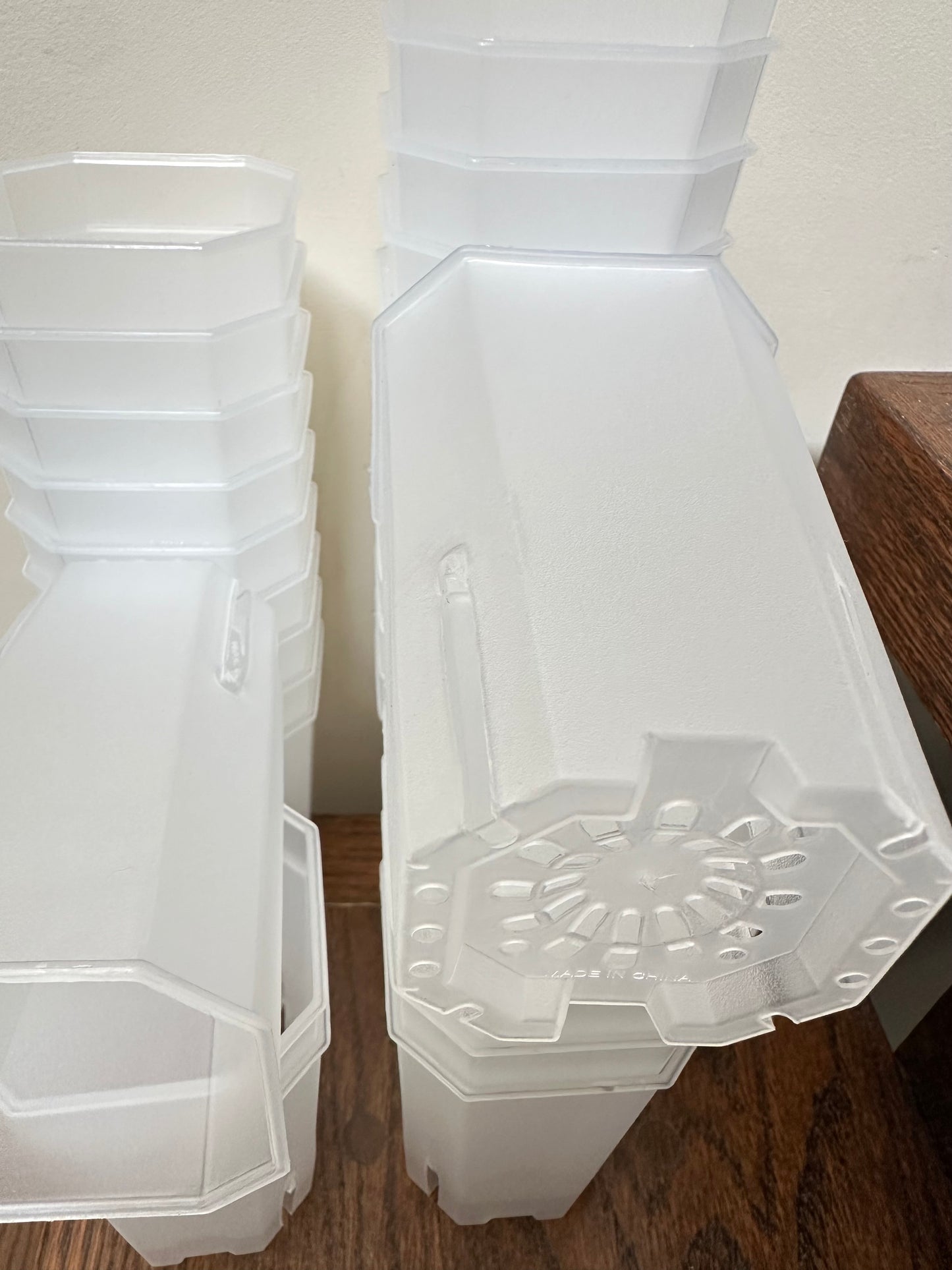 Transparent Square Pot 3”x4”Tall