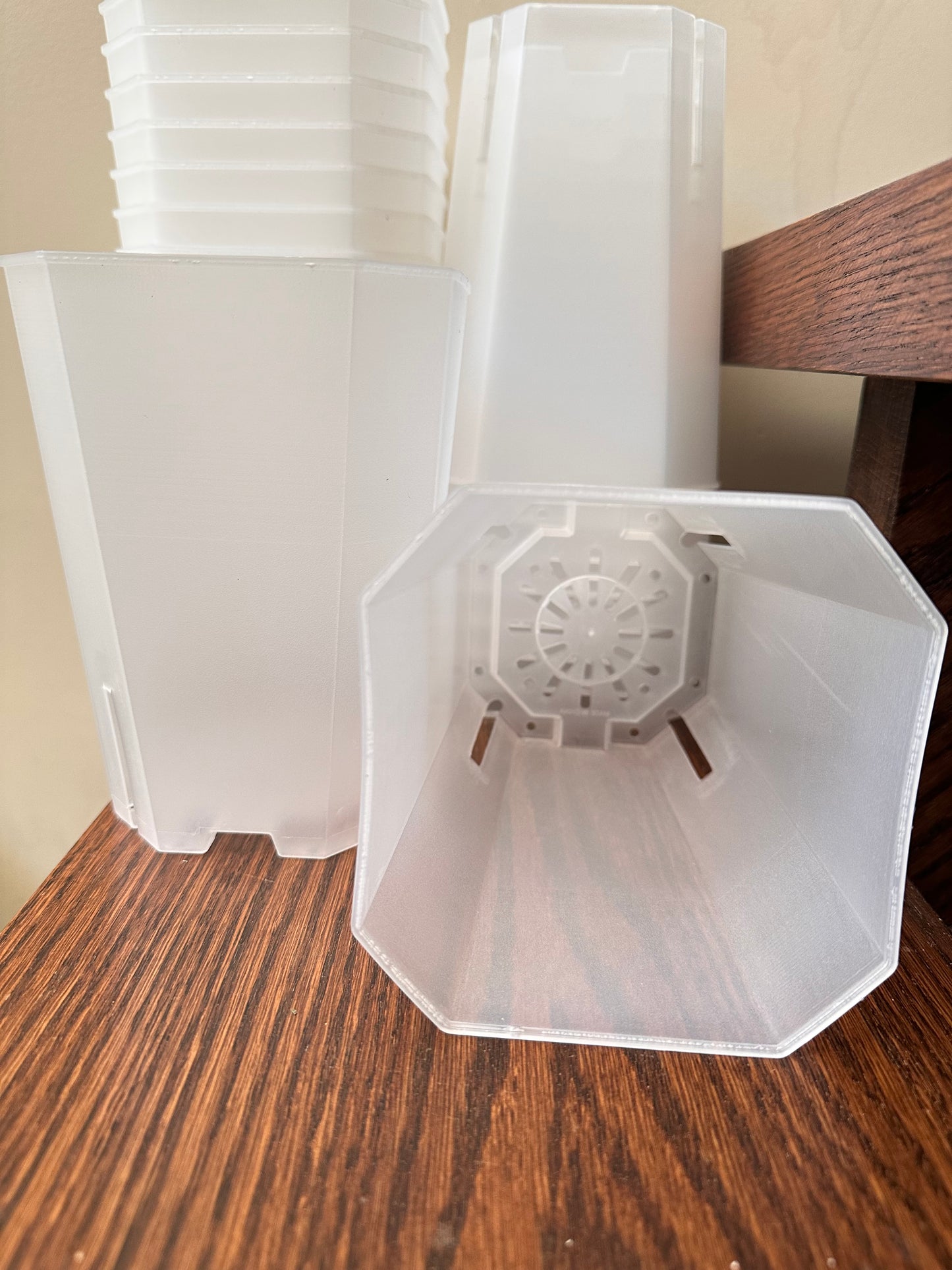 Transparent Pot - 6.5” Tall; 5.6” x 4.8” Wide